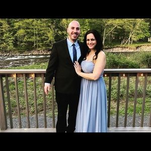 Dusty Blue Size 12 Azazie Bridesmaid Dress